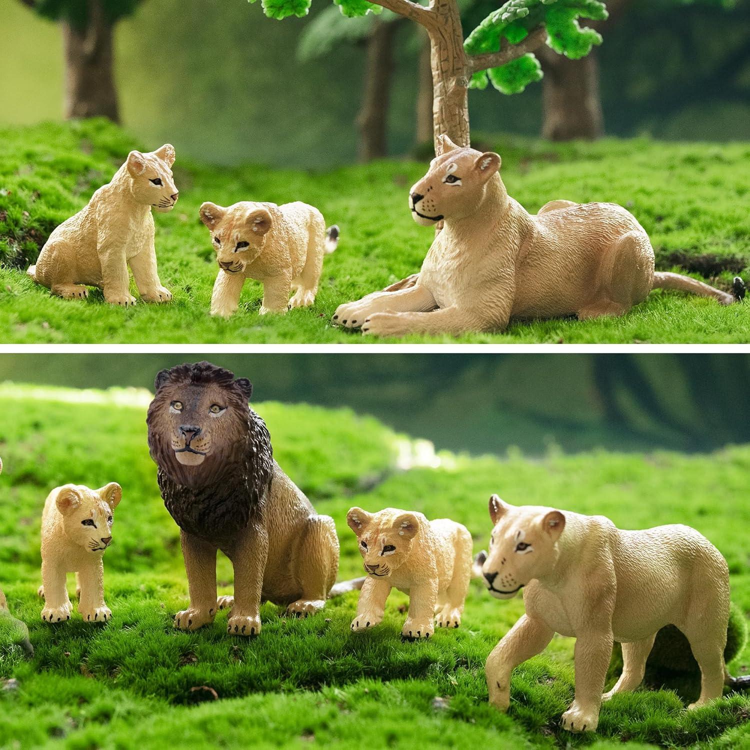 Set de Figuras de Leones Toymany 6PCS Realistas 10cm