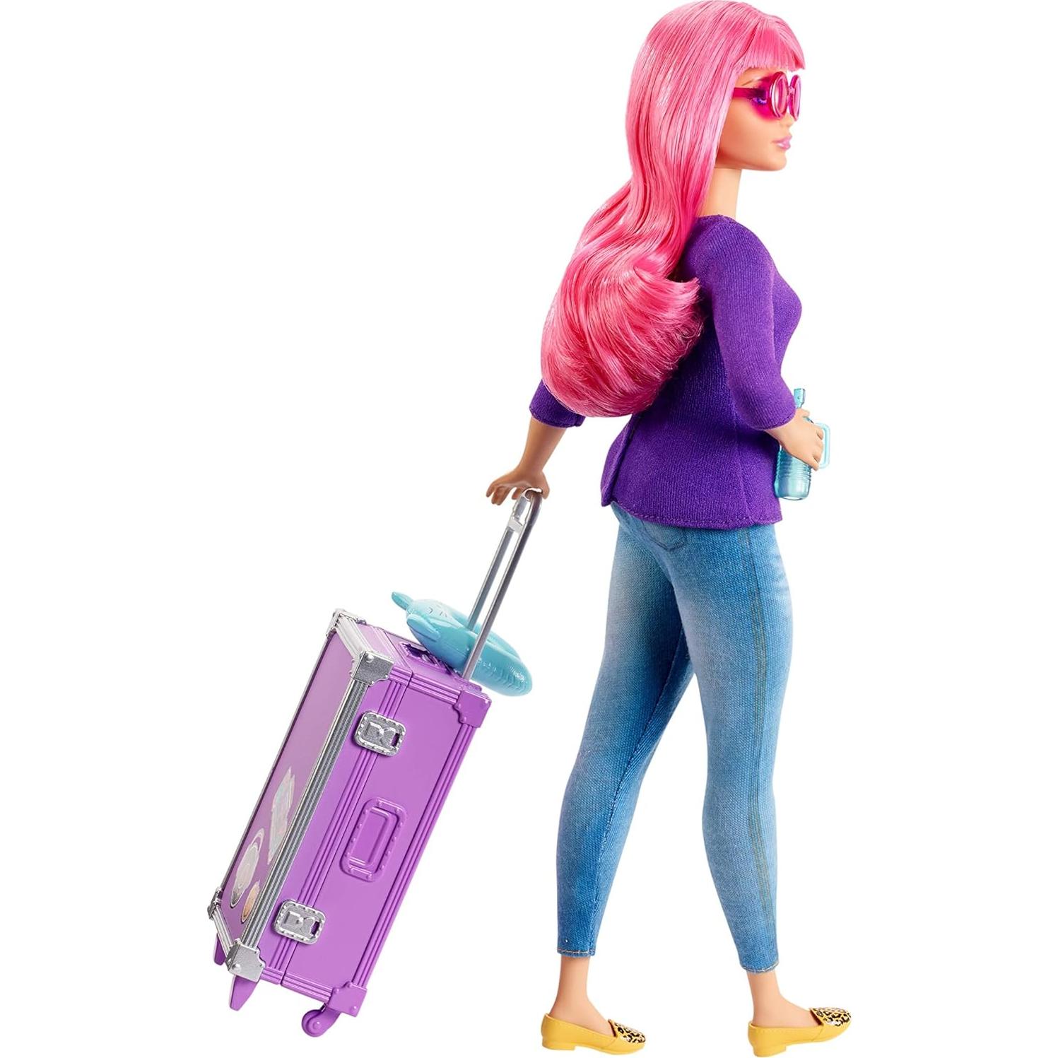 Muñeca de Viaje Barbie Daisy con Gatito y Maleta 9 Piezas