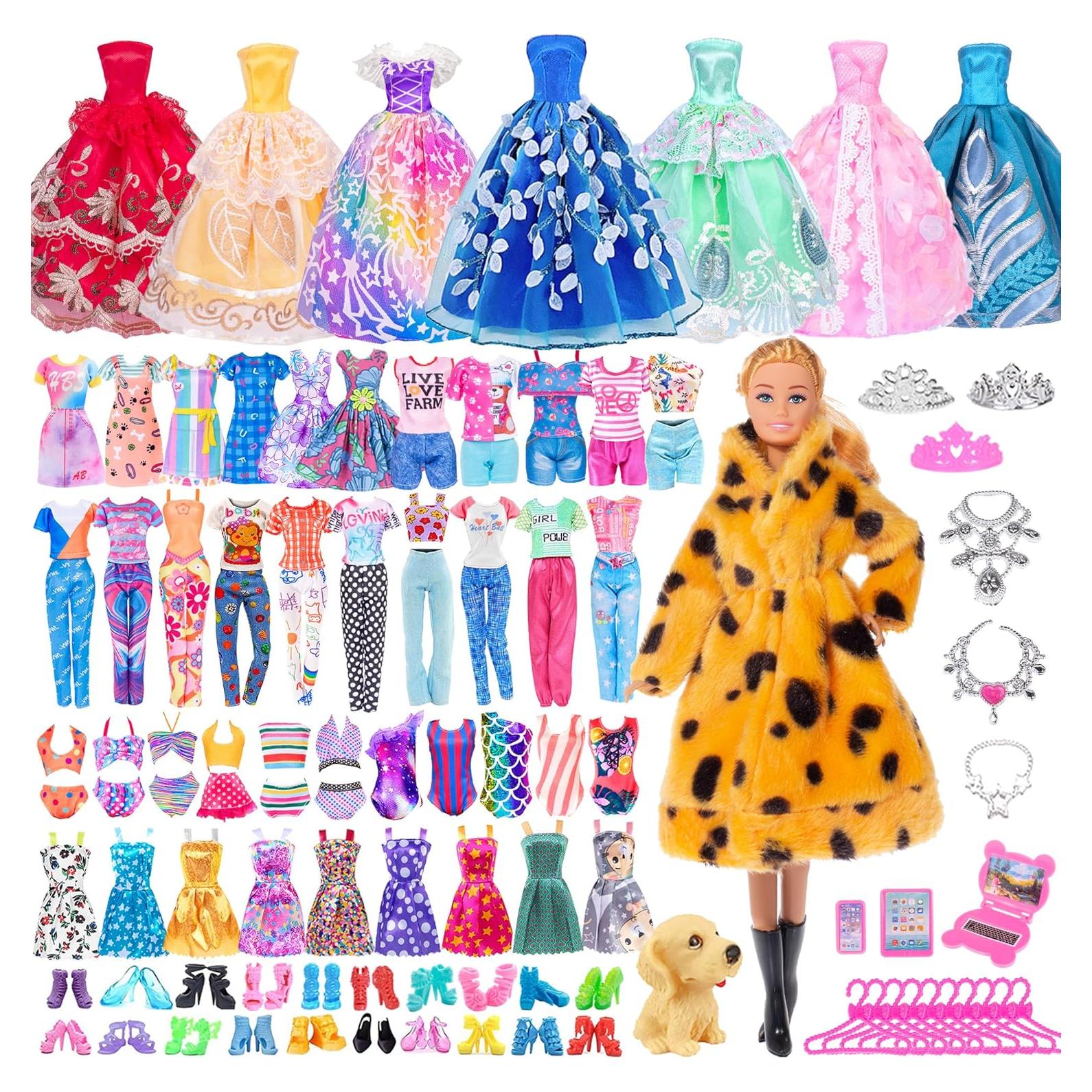 Set de 50 Piezas Muñeca de 29.21 cm con Ropa y Accesorios