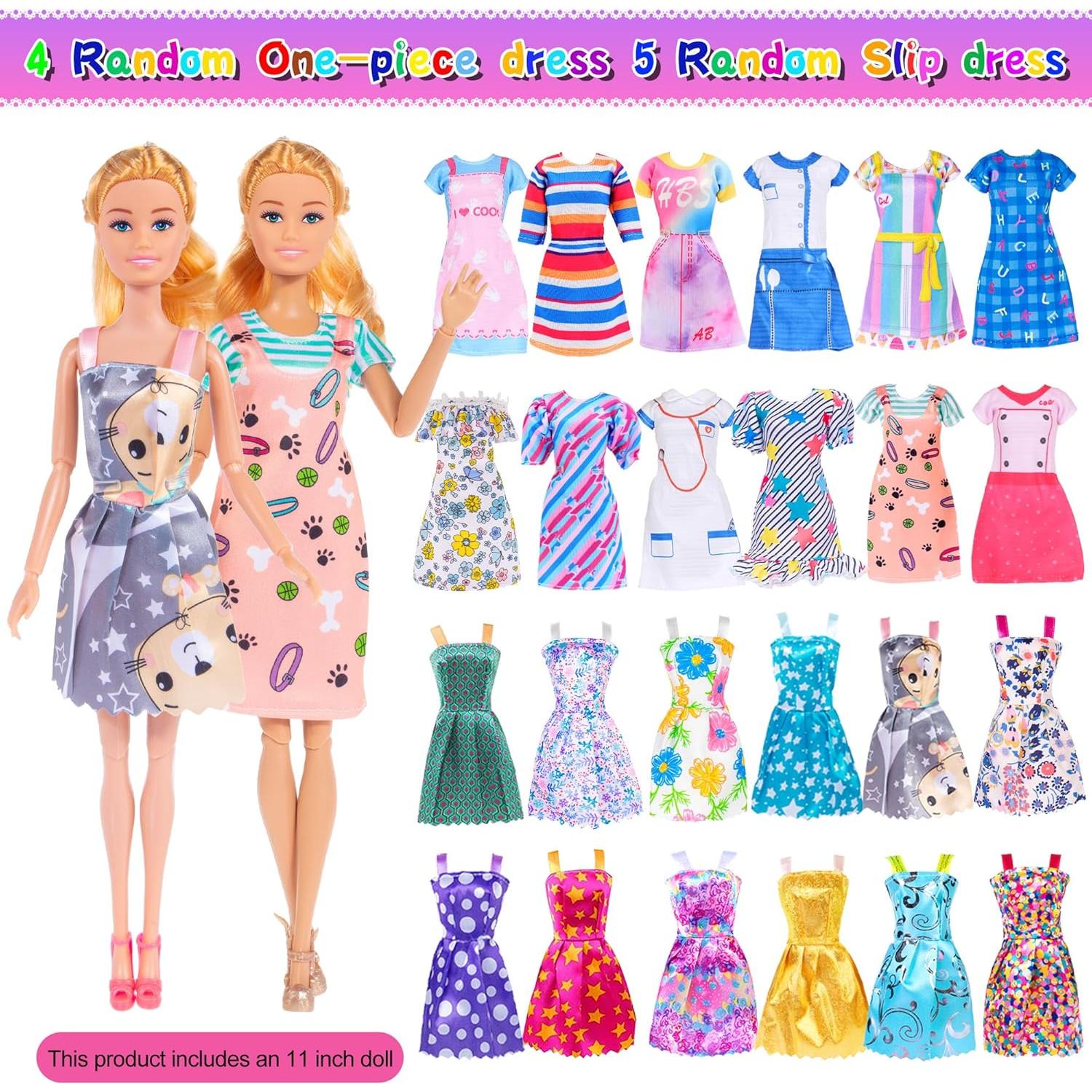 Set de 50 Piezas Muñeca de 29.21 cm con Ropa y Accesorios