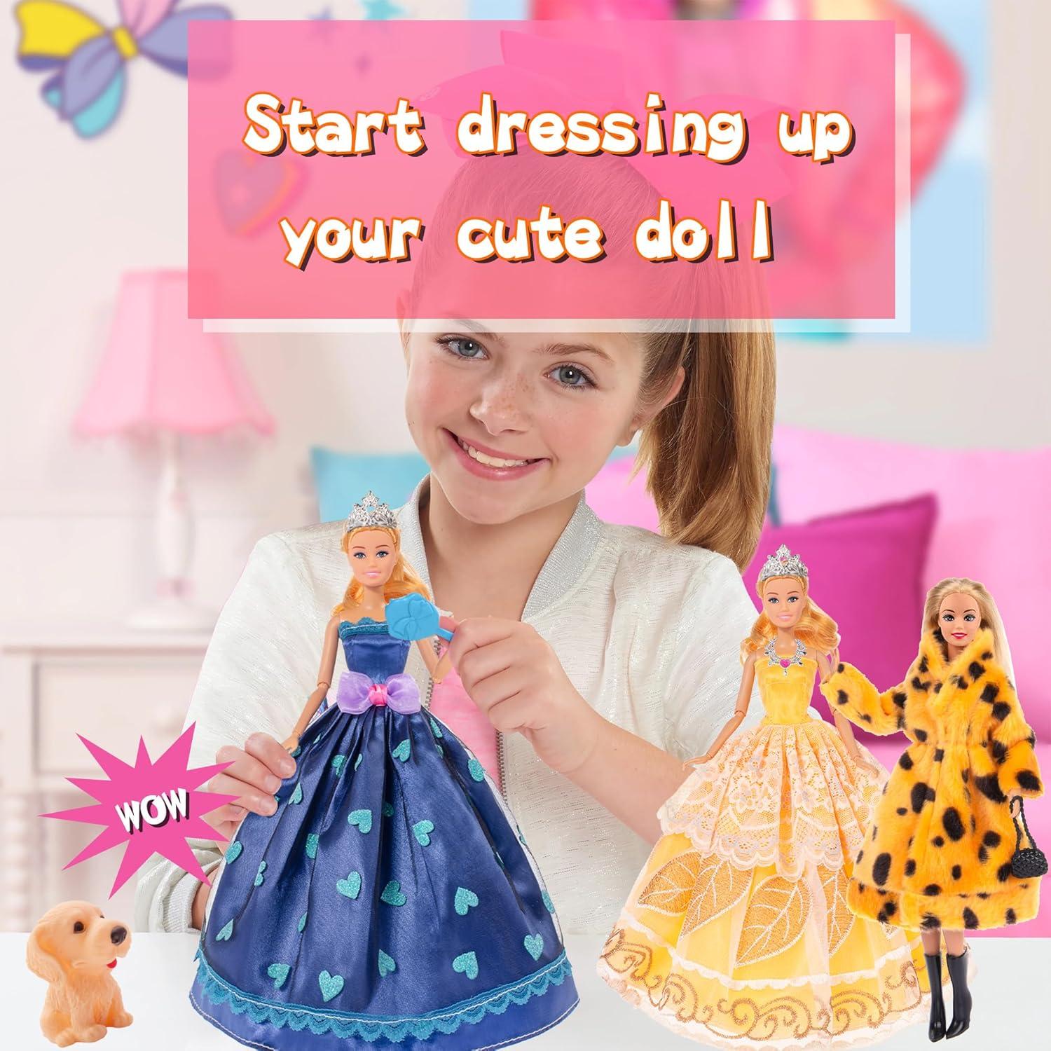 Set de 50 Piezas Muñeca de 29.21 cm con Ropa y Accesorios