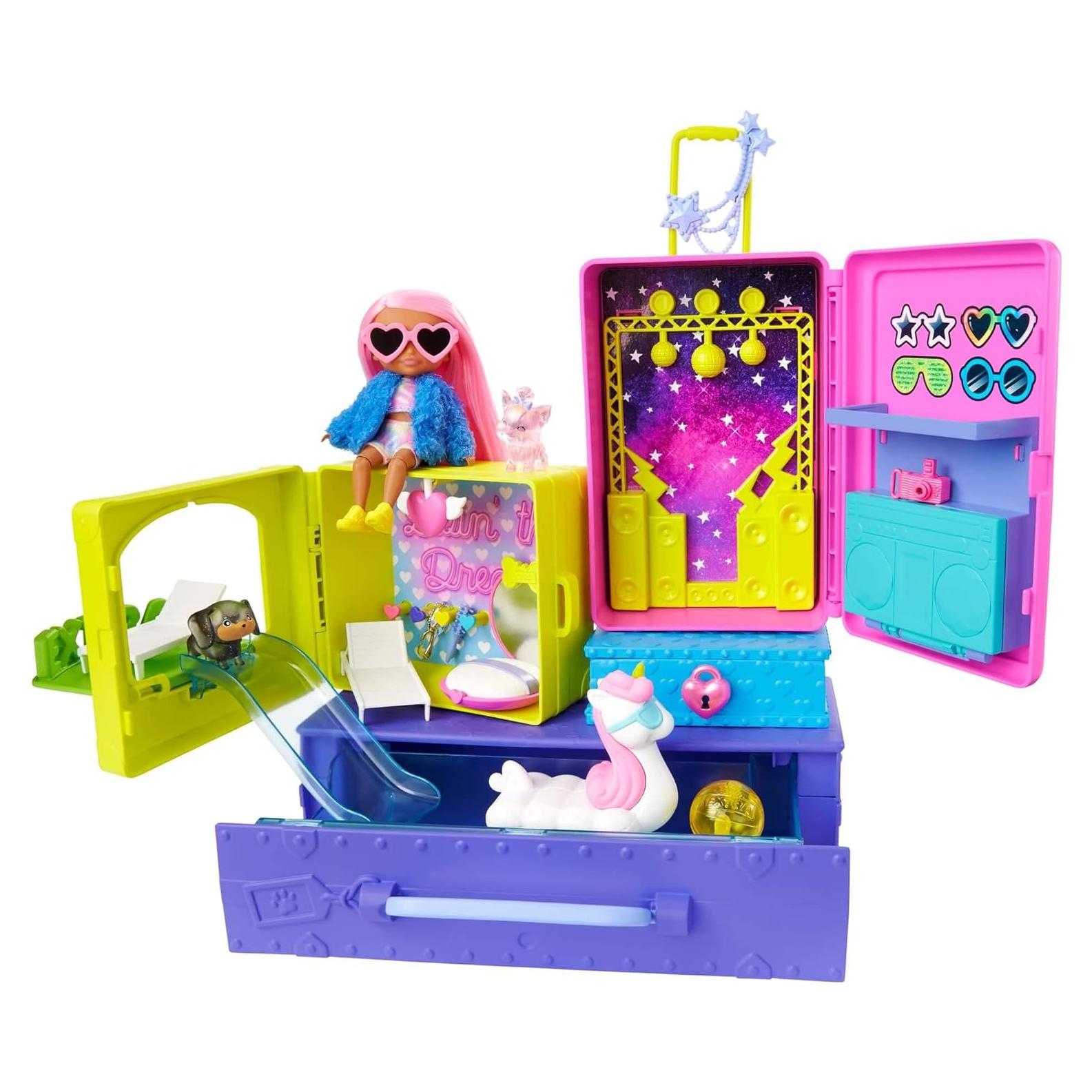 Barbie Conjunto de Viaje Extra HDY91 con 2 Cachorros y Accesorios