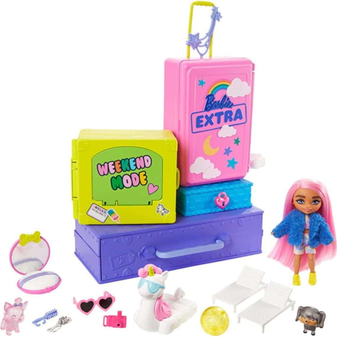 Barbie Conjunto de Viaje Extra HDY91 con 2 Cachorros y Accesorios