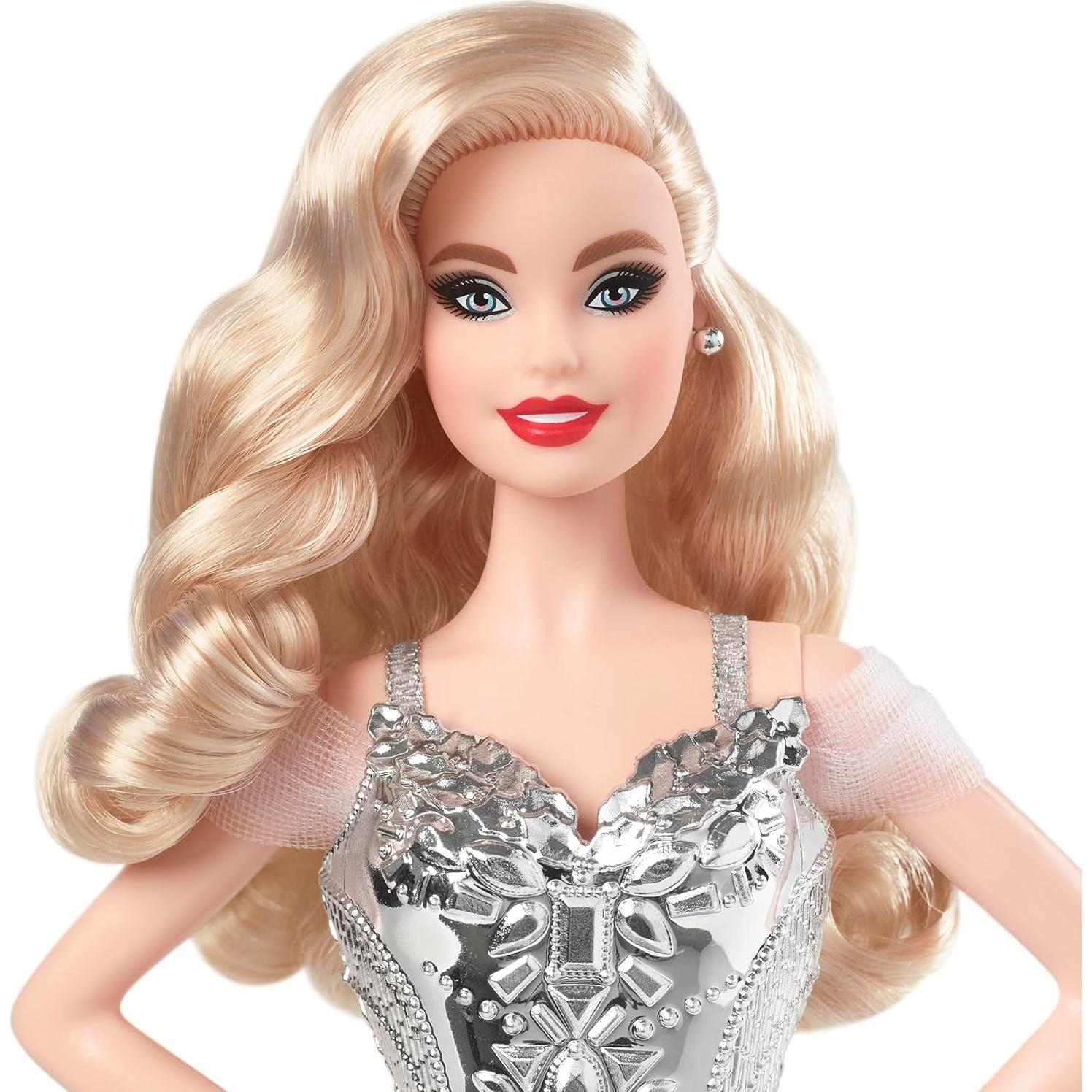 Barbie Muñeca de Vacaciones 2021 Mattel 33 cm Vestido Plateado