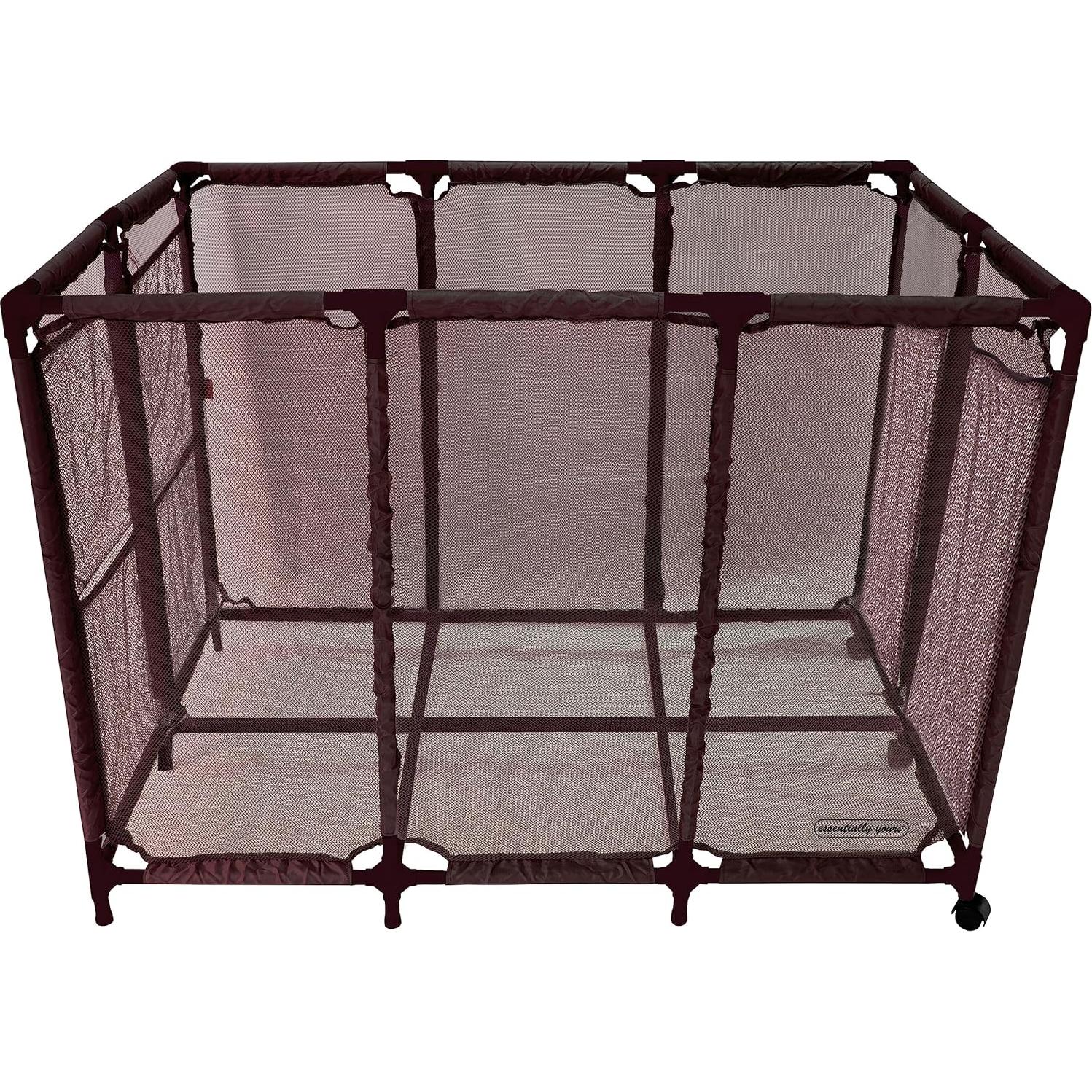 Essentially Yours Pool Noodles Holder, Toys, Floats, Balls and Floats Equipment Mesh Rolling Storage Organizer Bin, XXL, Brown Style 455119