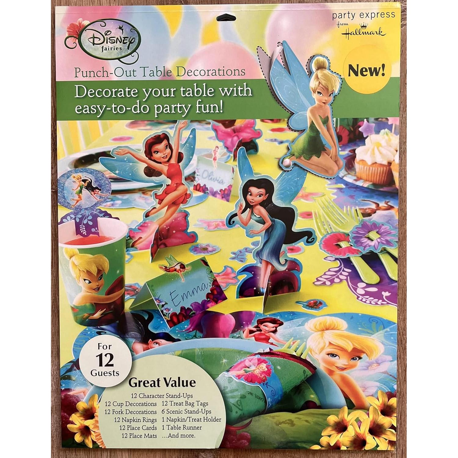 Kit Decoración Mesa Cumpleaños Disney Tinker Bell 12 Invitados