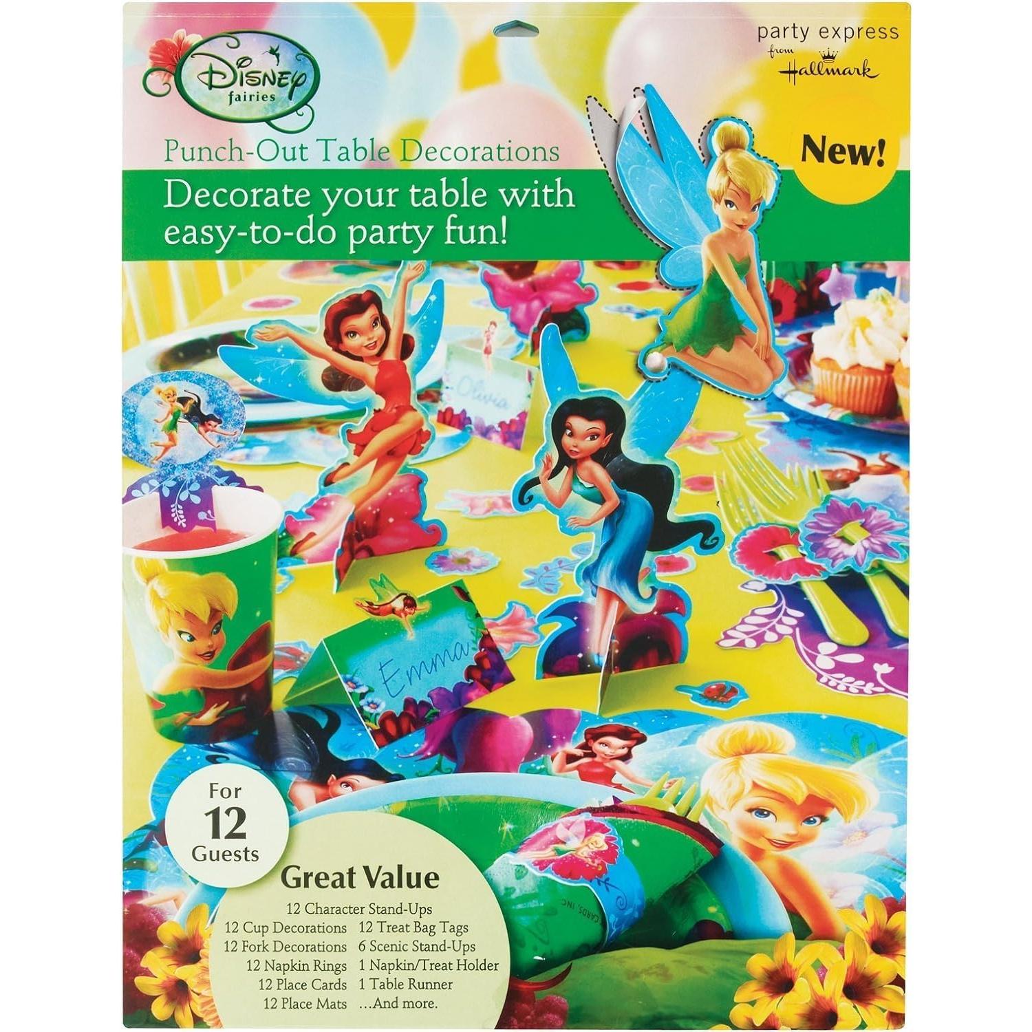 Kit Decoración Mesa Cumpleaños Disney Tinker Bell 12 Invitados