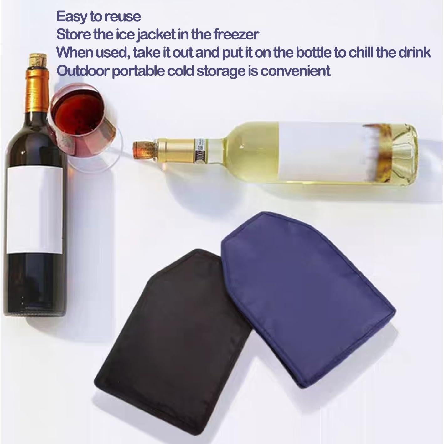 Manga Enfriadora de Vino Icepac 750ml Color Negro