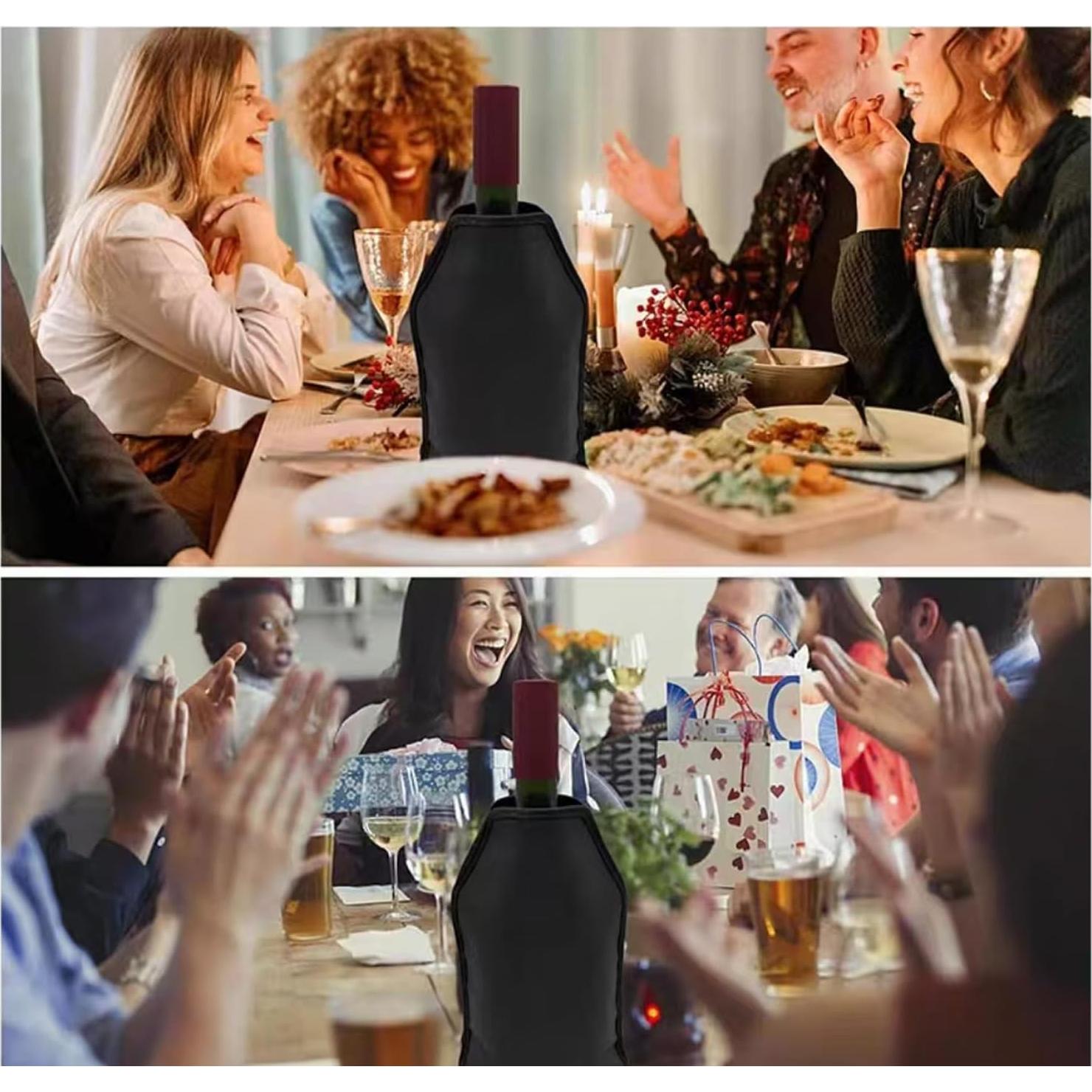 Manga Enfriadora de Vino Icepac 750ml Color Negro