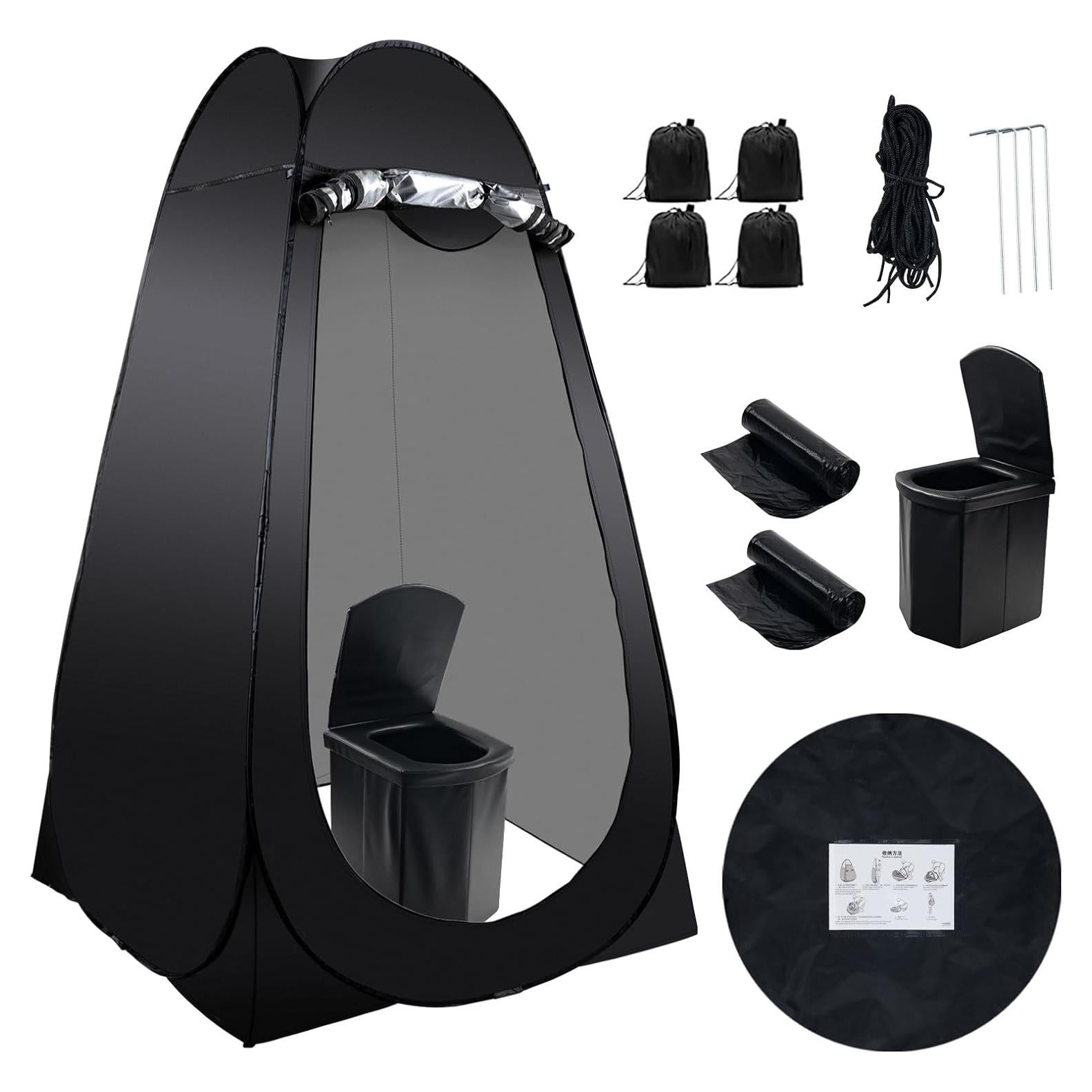 Inodoro Portátil G2 GO2GETHER con Carpa Plegable Negra