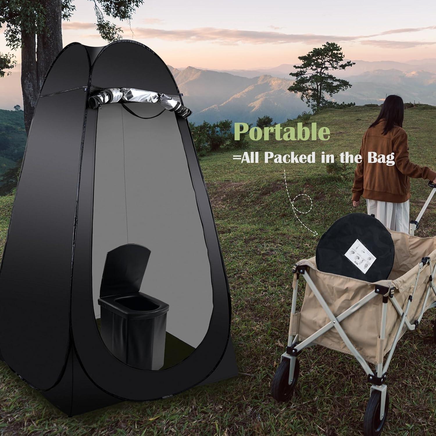 Inodoro Portátil G2 GO2GETHER con Carpa Plegable Negra