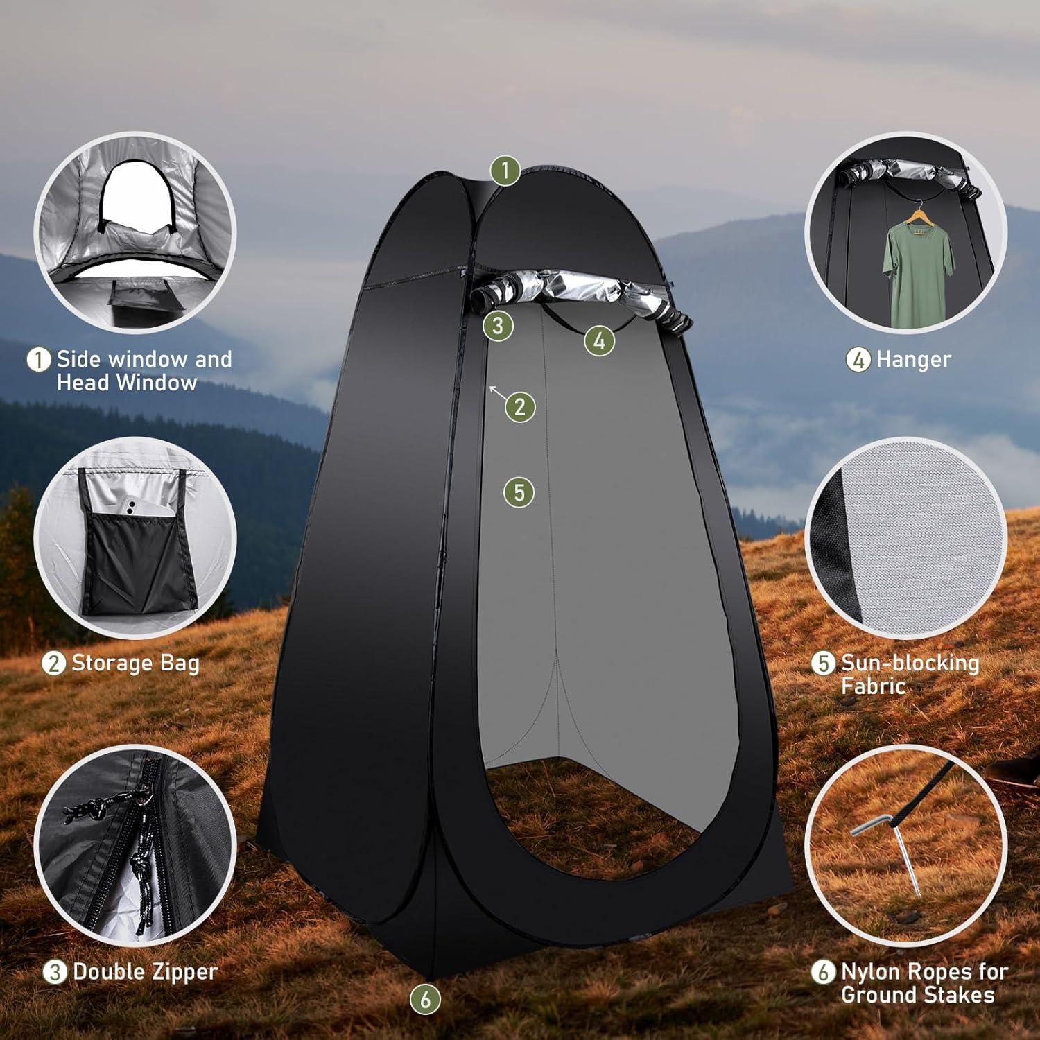 Inodoro Portátil G2 GO2GETHER con Carpa Plegable Negra