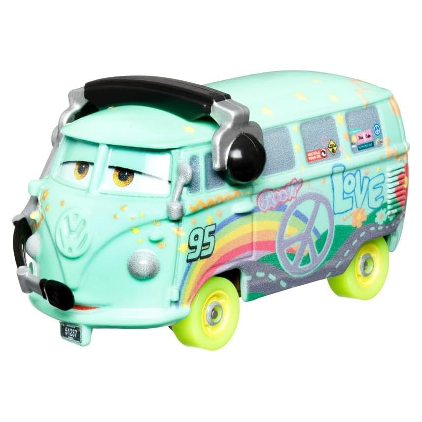 Vehículo Diecast Disney Cars Fillmore 1:55 Brilla en la Oscuridad