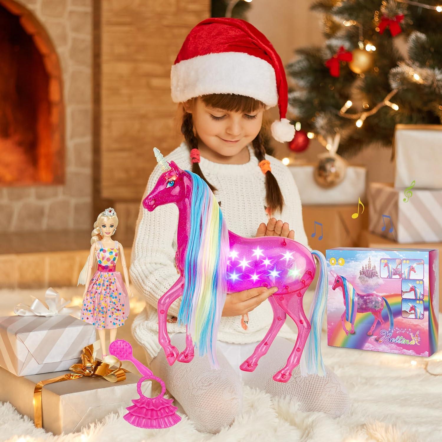 Conjunto de Muñeca Unicornio Grande BETTINA con Luces y Sonidos