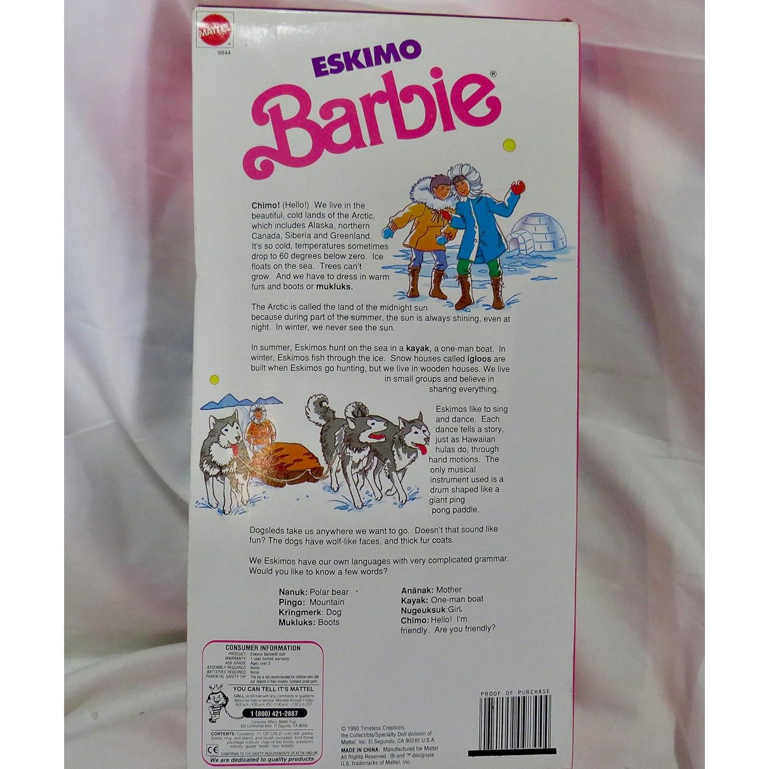 Muñeca del Mundo Barbie Esquimal Mattel Edición Especial 1990