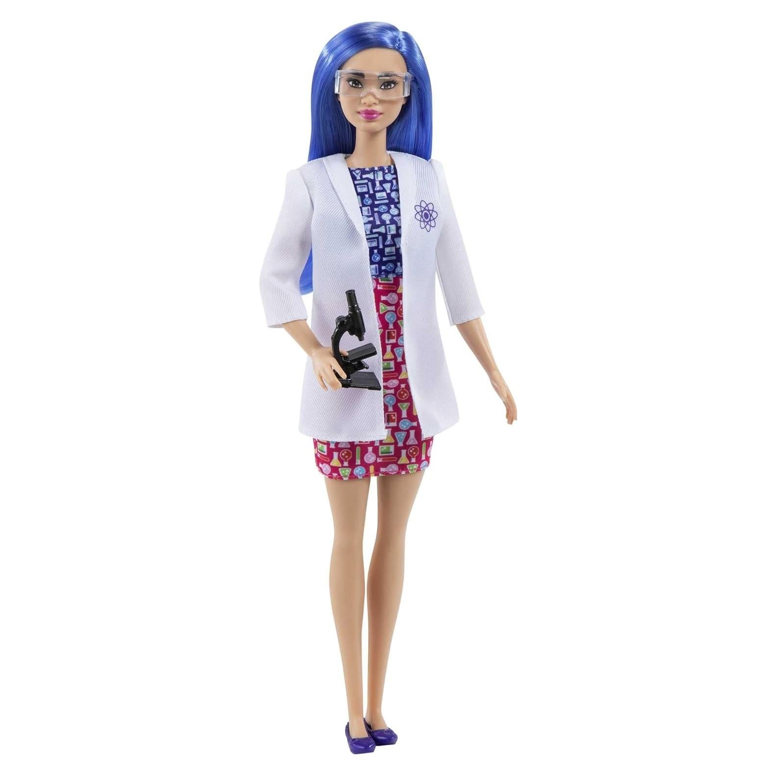 Muñeca Barbie Científica Mattel con Microscopio y Bata