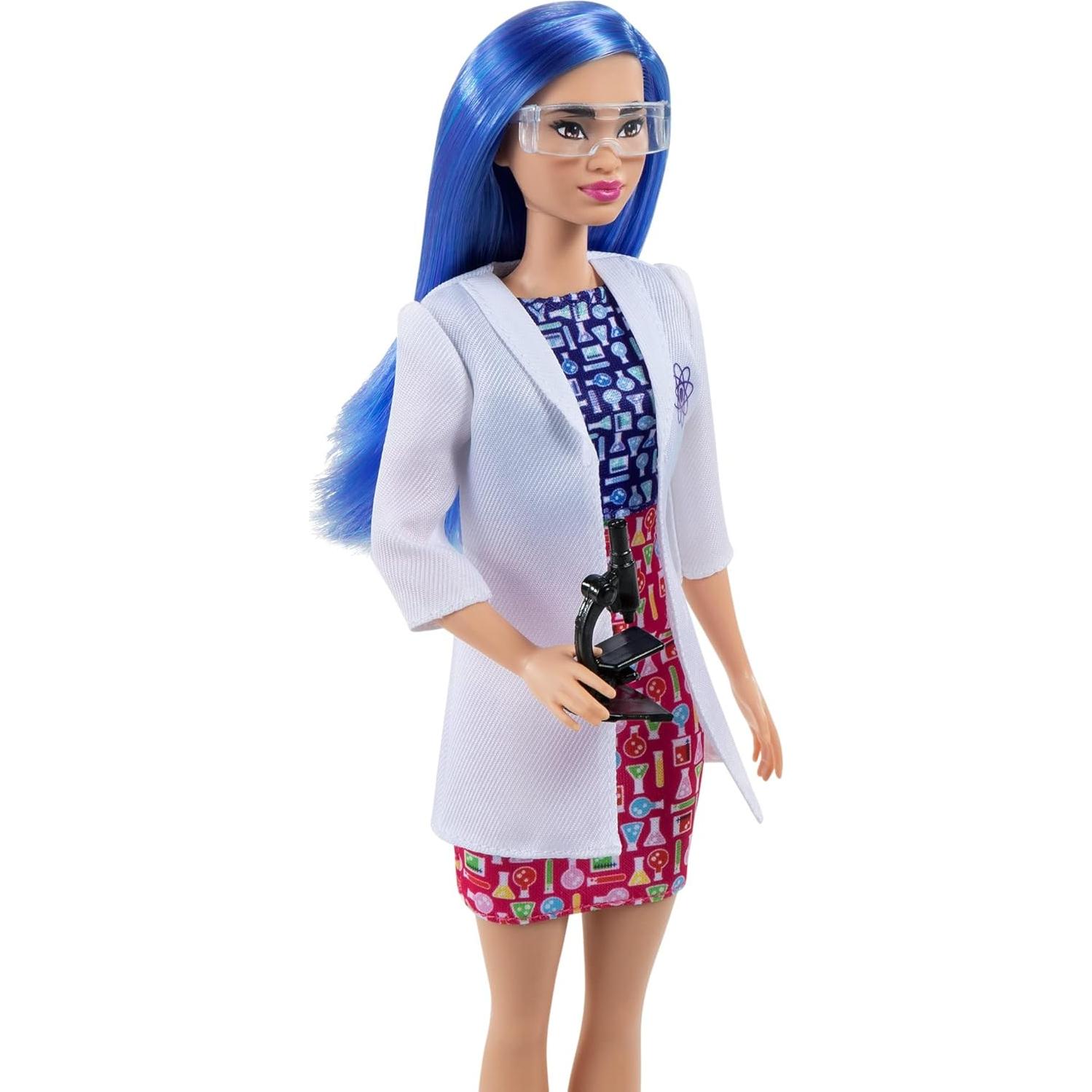 Muñeca Barbie Científica Mattel con Microscopio y Bata