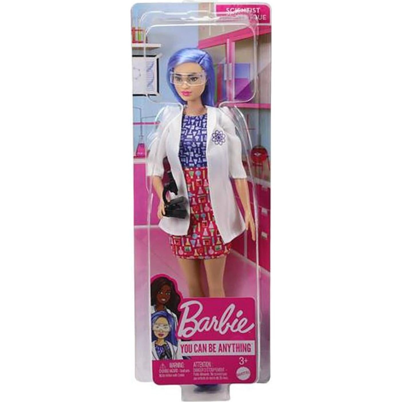 Muñeca Barbie Científica Mattel con Microscopio y Bata