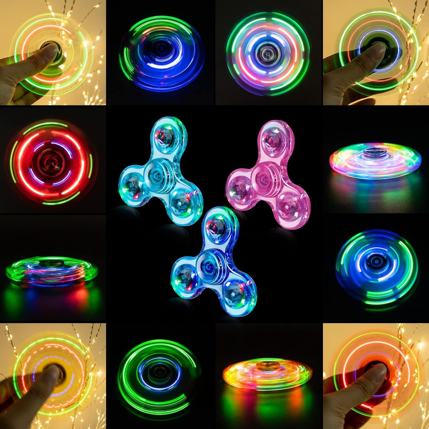 FIGROL Spinner LED de Mano - Paquete de 3 Colores