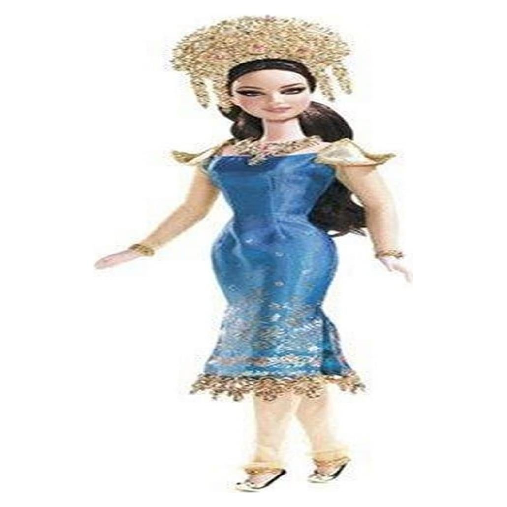 Muñeca Barbie Sumatra Indonesia Mattel 362g Vestido Azul
