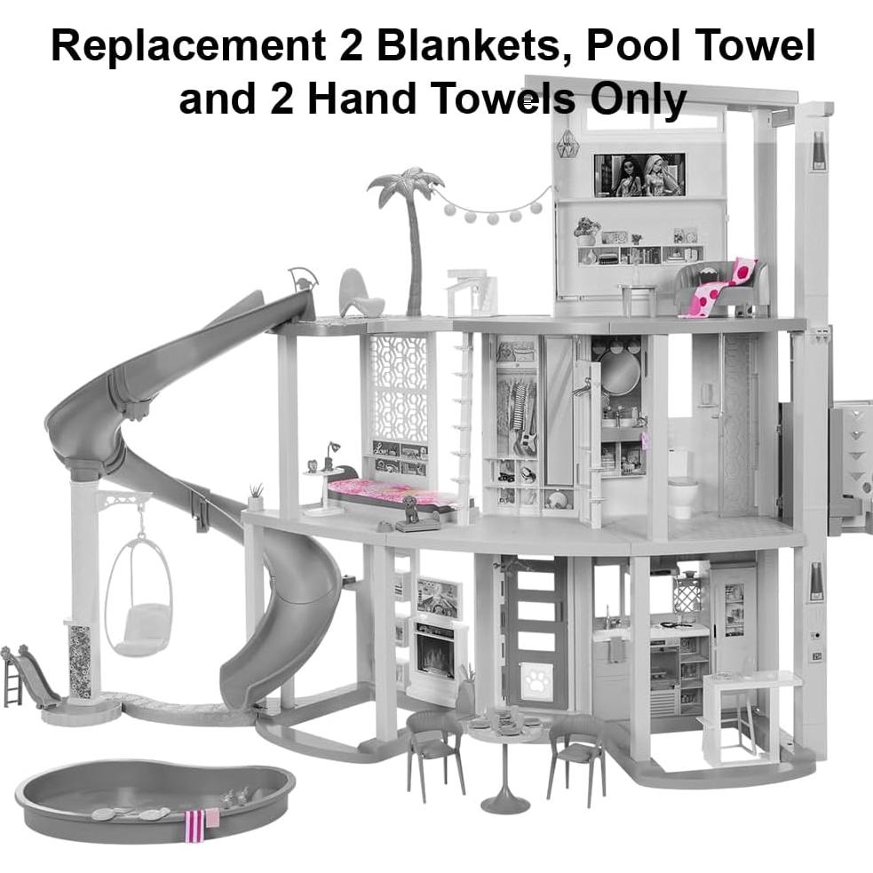 Repuesto Casa de Muñecas Barbie HMX10 - 2 Mantas y Toallas