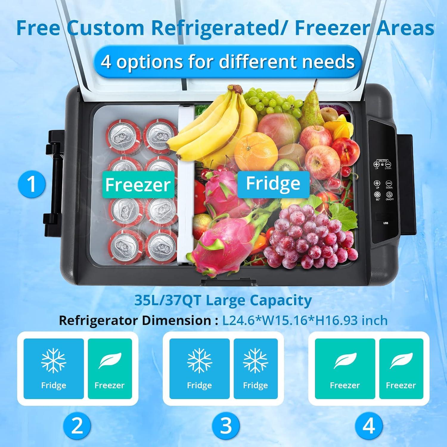Refrigerador portátil TROPOW 35L doble zona control APP