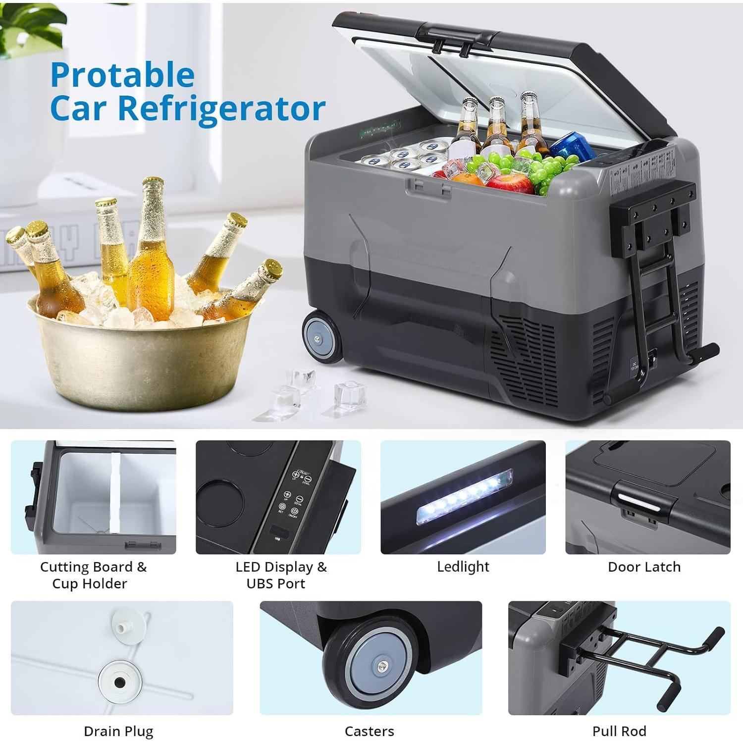 Refrigerador portátil TROPOW 35L doble zona control APP