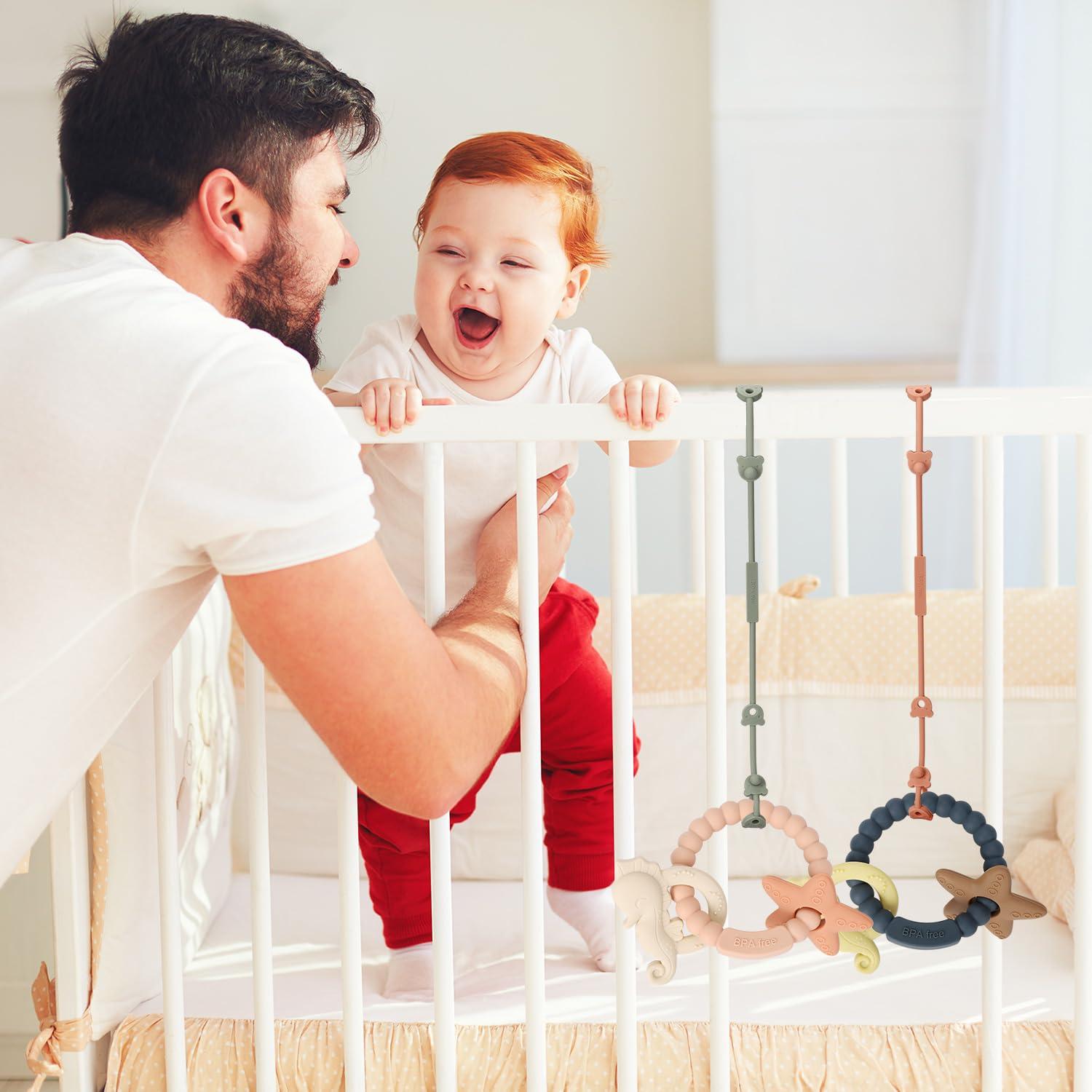 Anillo de Silicona para Dentición Rosa - Juguete Bebé 3-12 Meses