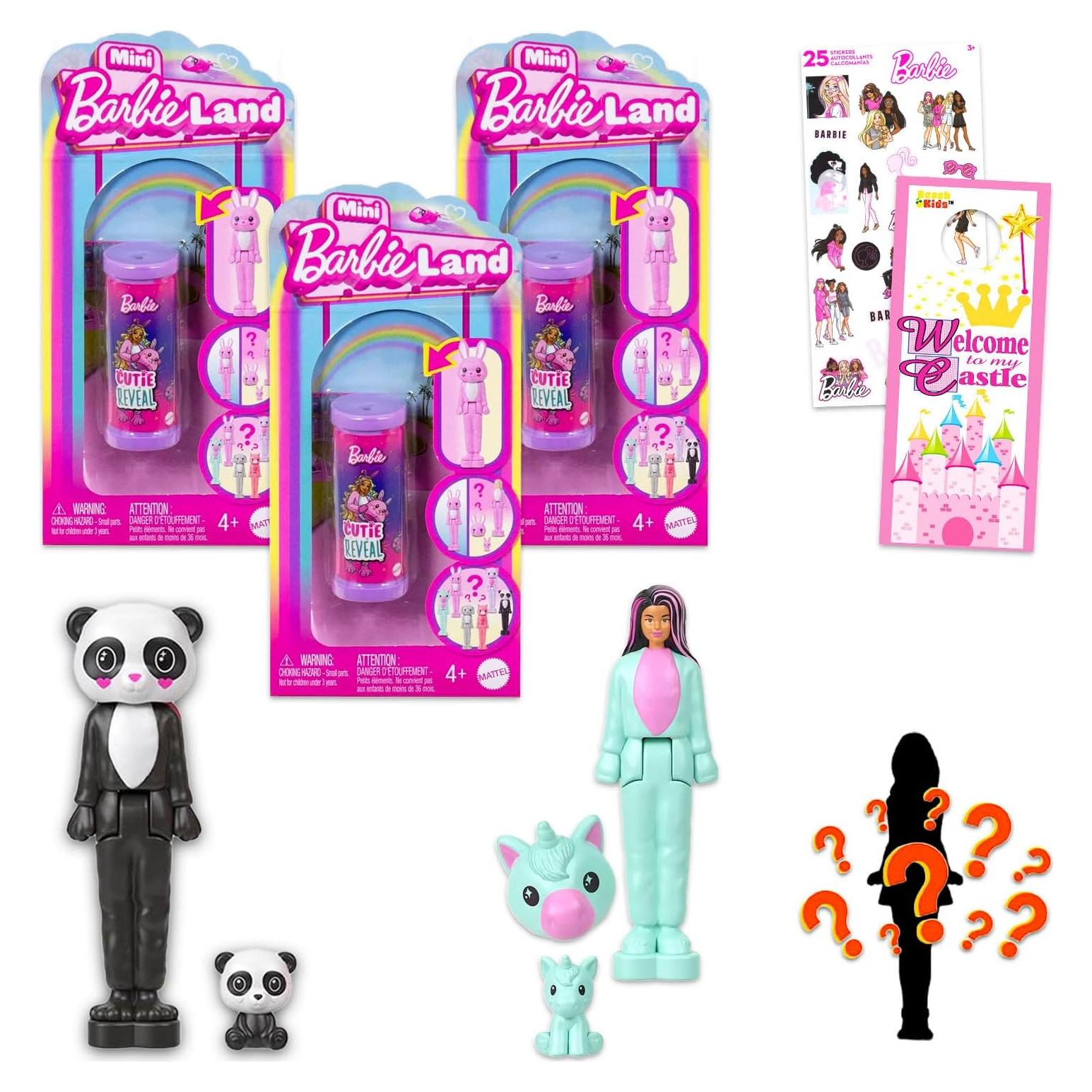 Conjunto de Mini Figuras Barbie Cutie Reveal - 3 Muñecas Sorpresa