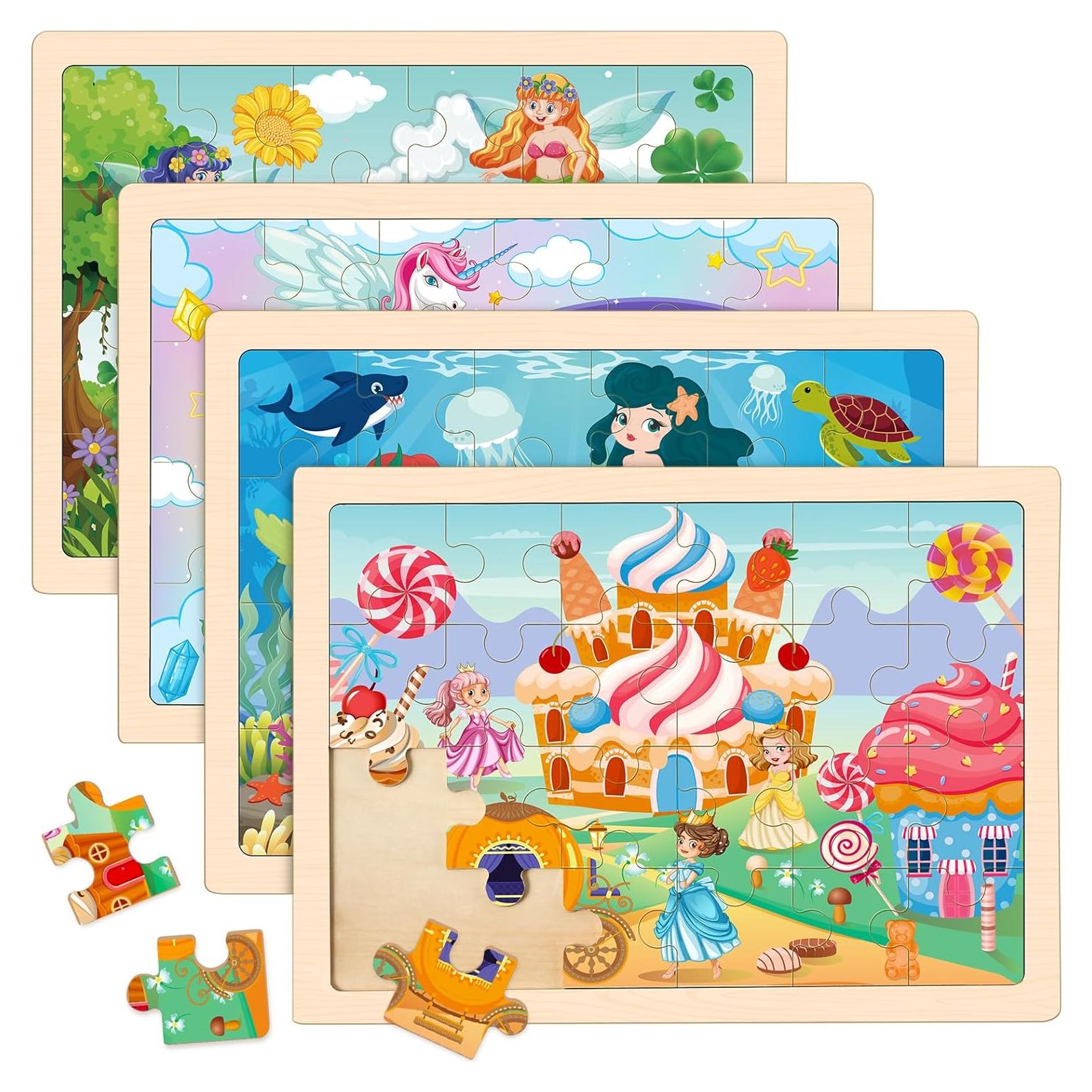 Rompecabezas de Madera Duchong Unicornios Princesas 4 Temas