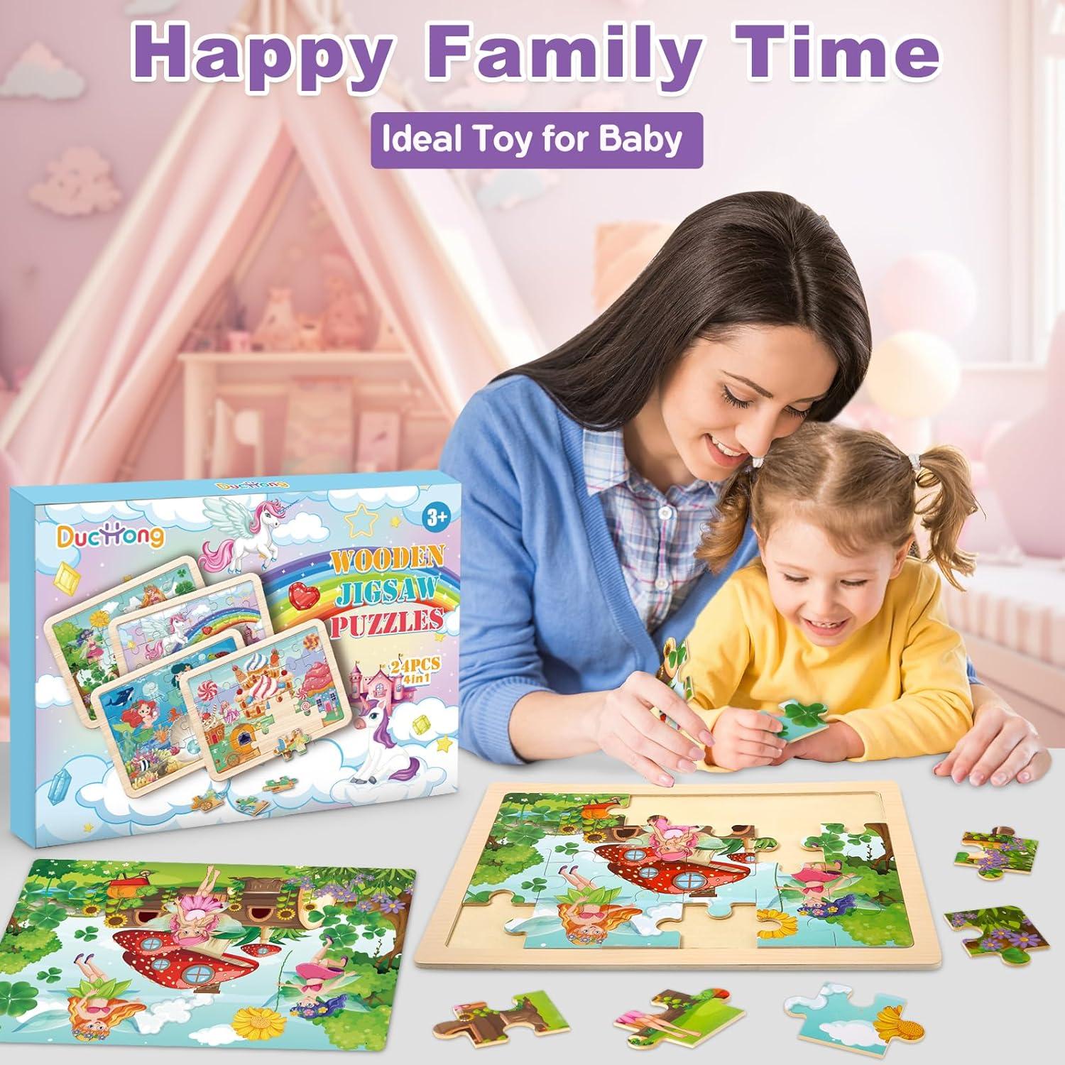 Rompecabezas de Madera Duchong Unicornios Princesas 4 Temas