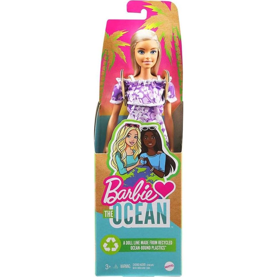 Loves The Ocean Beach-Themed Doll (11.5-inch Blonde), Made from Recycled Plastics, Wearing Fashion & Accessories, Gift for 3 to 7 Year Olds