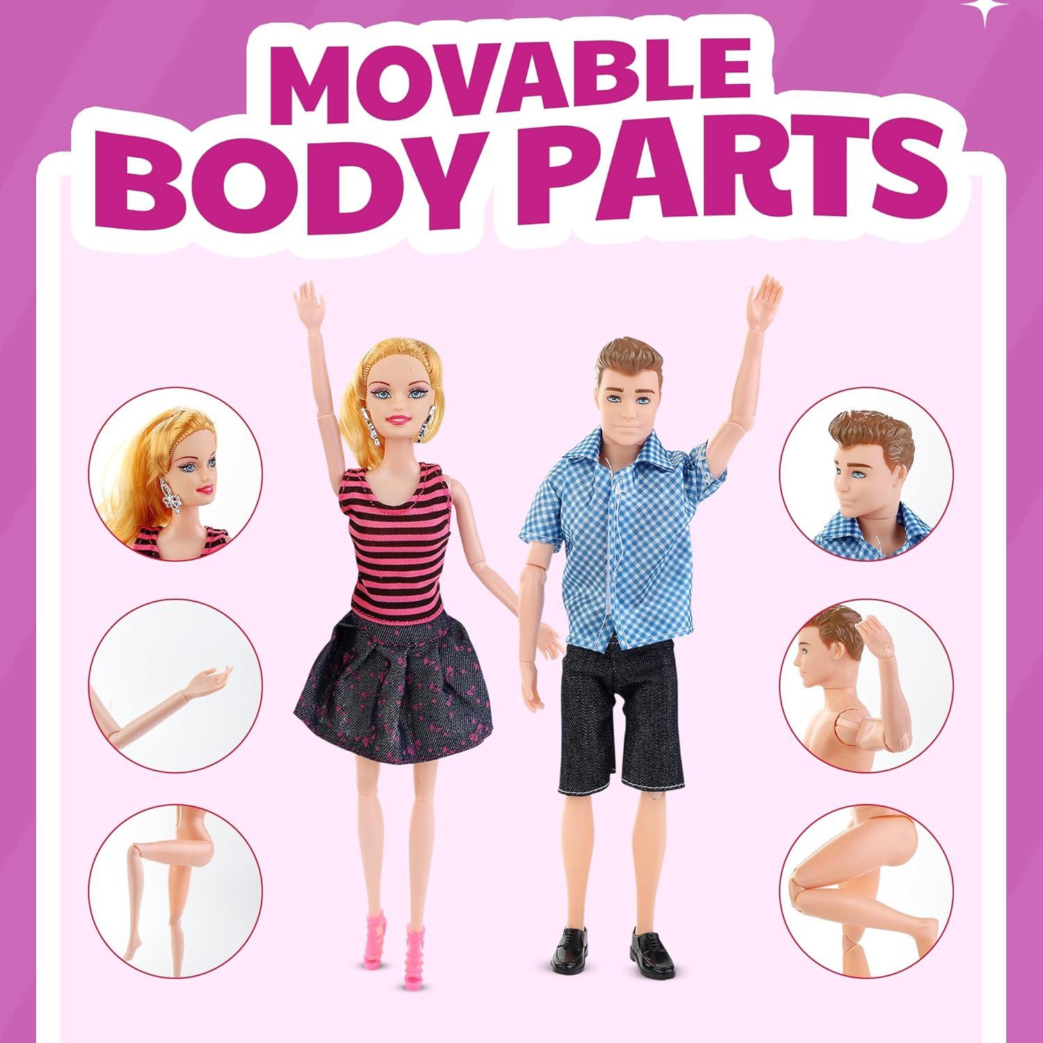 Coche Convertible Rosa para Muñecas Liberty Imports - 2 Asientos