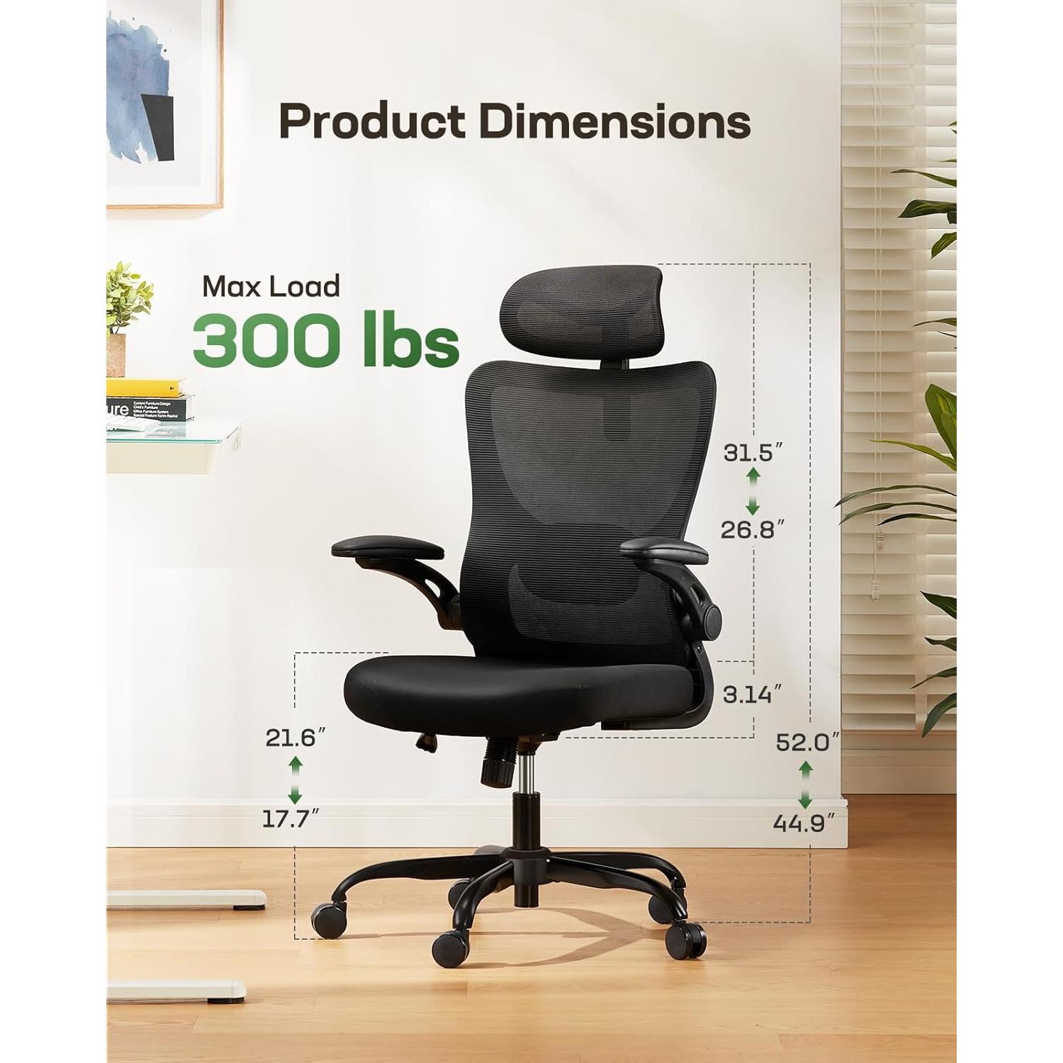 Silla de Oficina Ergonómica Marsail RM-MSOC10B con Soporte Lumbar