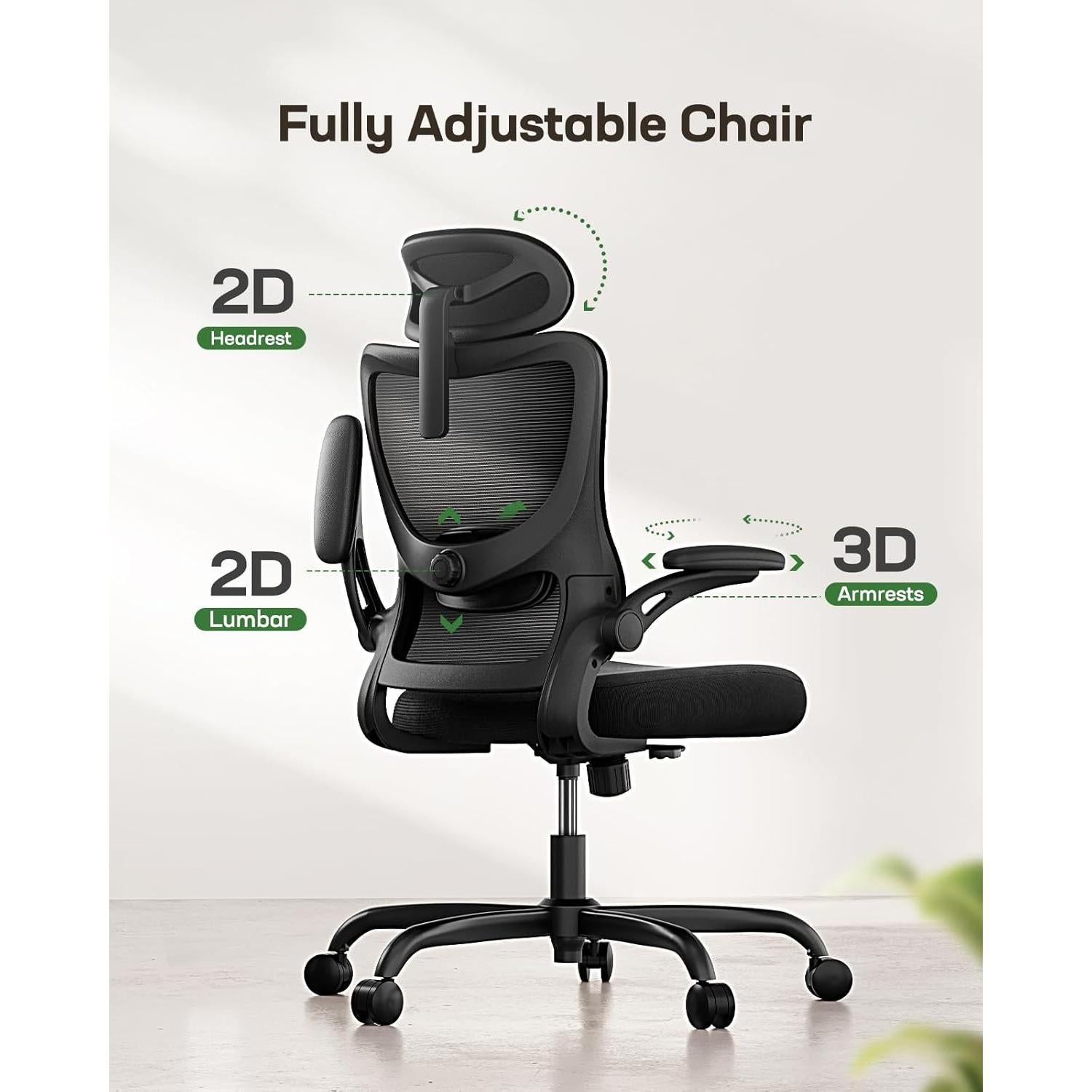 Silla de Oficina Ergonómica Marsail RM-MSOC10B con Soporte Lumbar