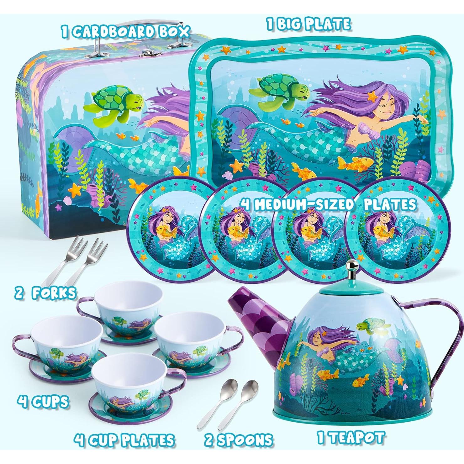 Juego de Té de Sirena JOYIN 35 Piezas para Niñas