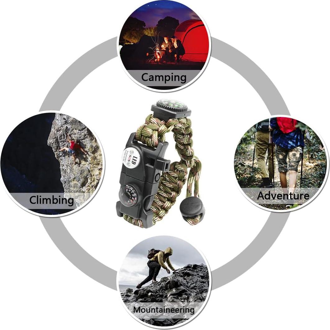 Pulsera de Supervivencia 20 en 1 NVioAsport Camo Verde