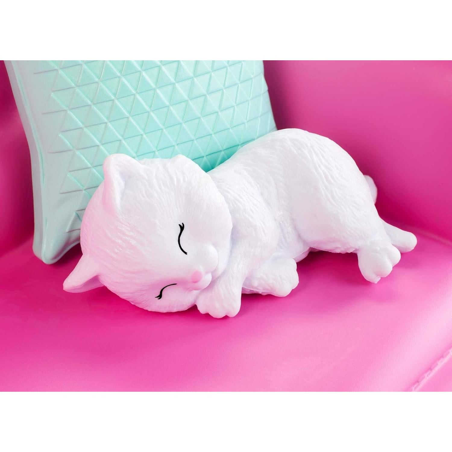 Juego de Muebles de Interior Barbie Sala de Estar con Gatito