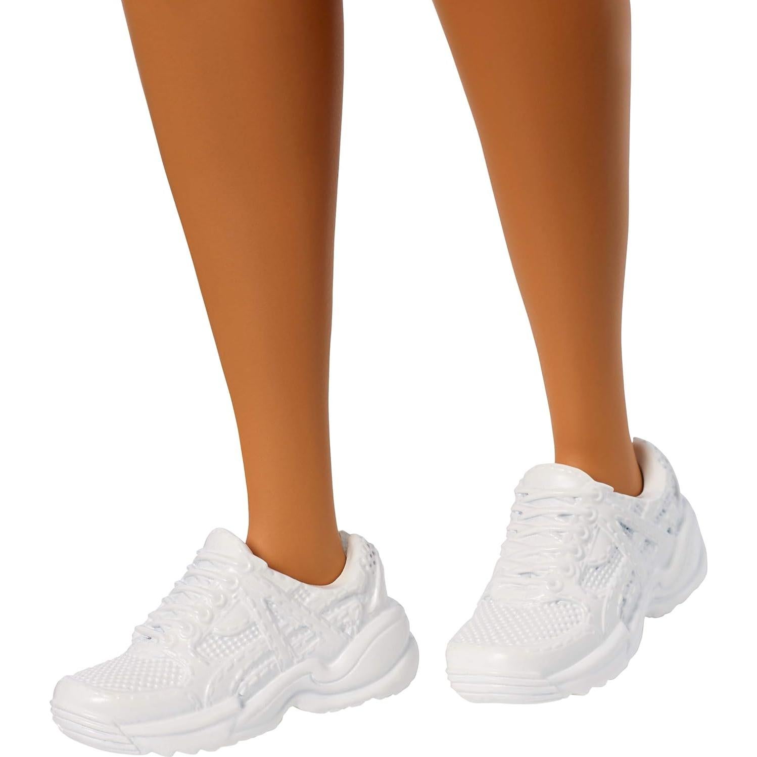 Fashionistas Doll with Long Rainbow Hair Wearing Sweatshirt Dress and Accessories, for 3 to 8 Year Olds​