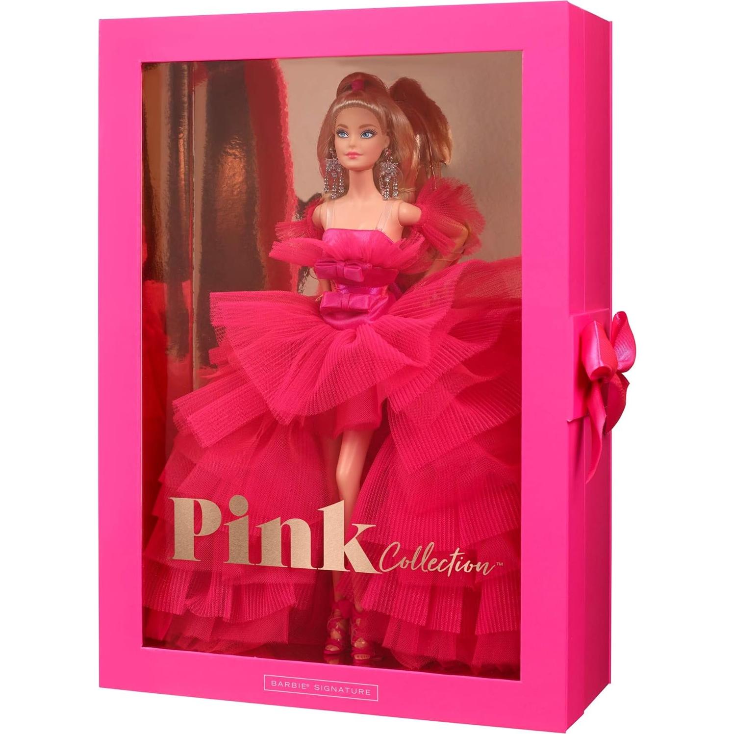 Signature Pink Collection Doll, Doll (12-inch) with Silkstone Body Wearing Tulle Gown, Gift for Collectors