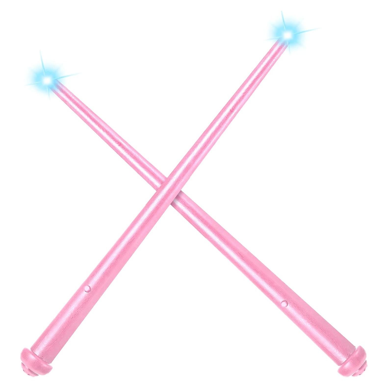 Varita mágica iluminada Gejoy 35 cm rosa con sonido