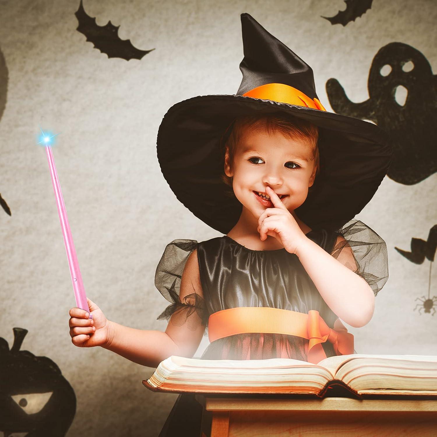 Varita mágica iluminada Gejoy 35 cm rosa con sonido