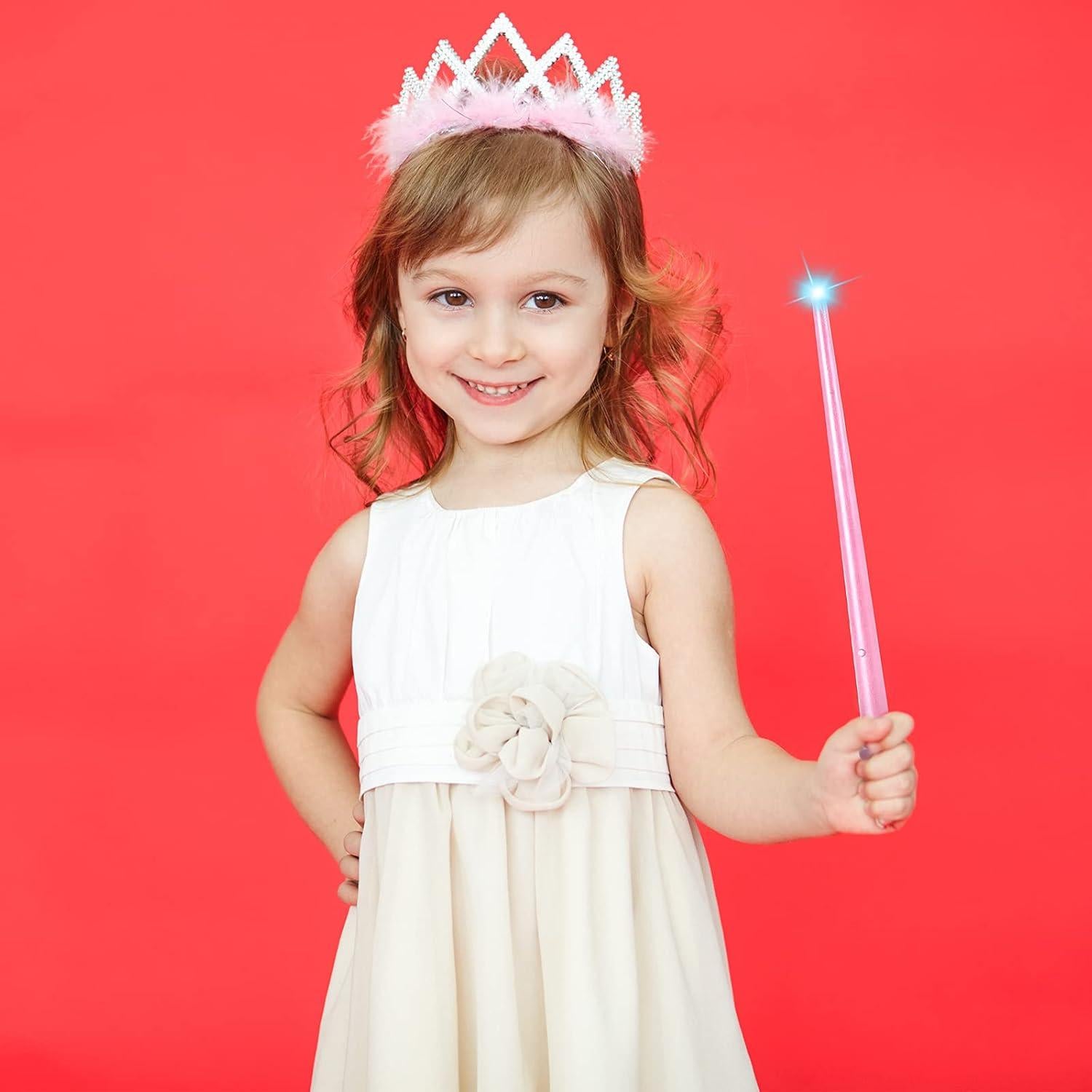 Varita mágica iluminada Gejoy 35 cm rosa con sonido