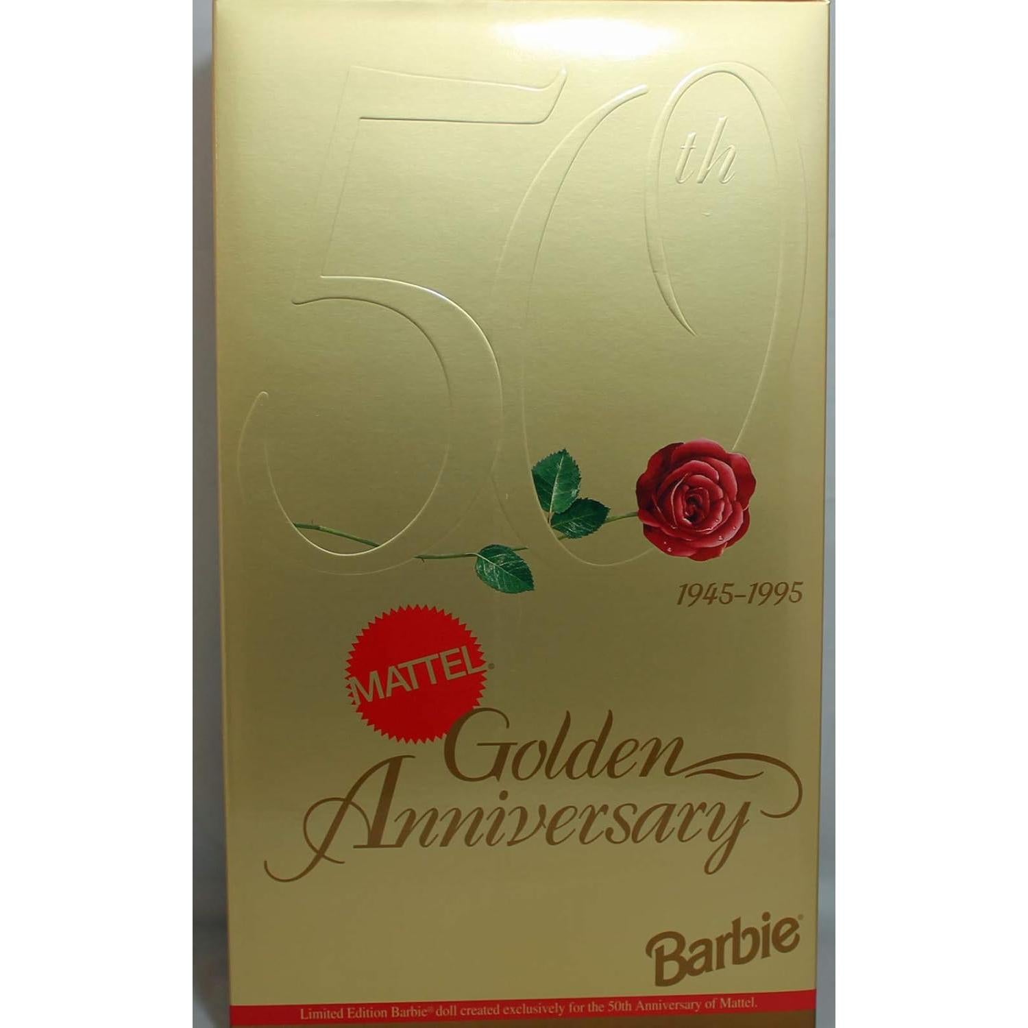 Muñeca Barbie Porcelana 50 Aniversario Dorado Mattel