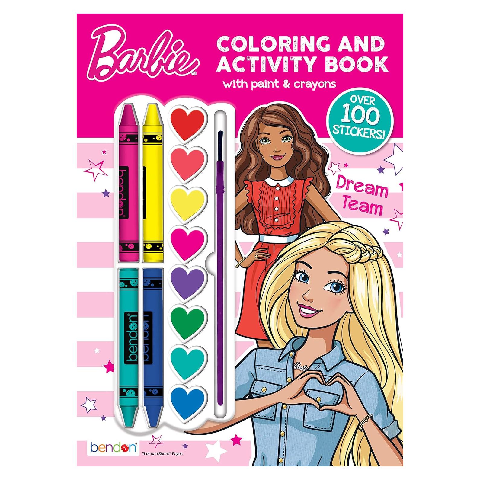 Libro de Colorear Bendon Barbie con Pinturas y Crayones