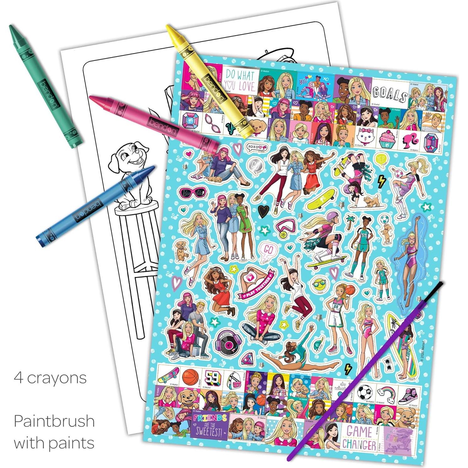 Libro de Colorear Bendon Barbie con Pinturas y Crayones