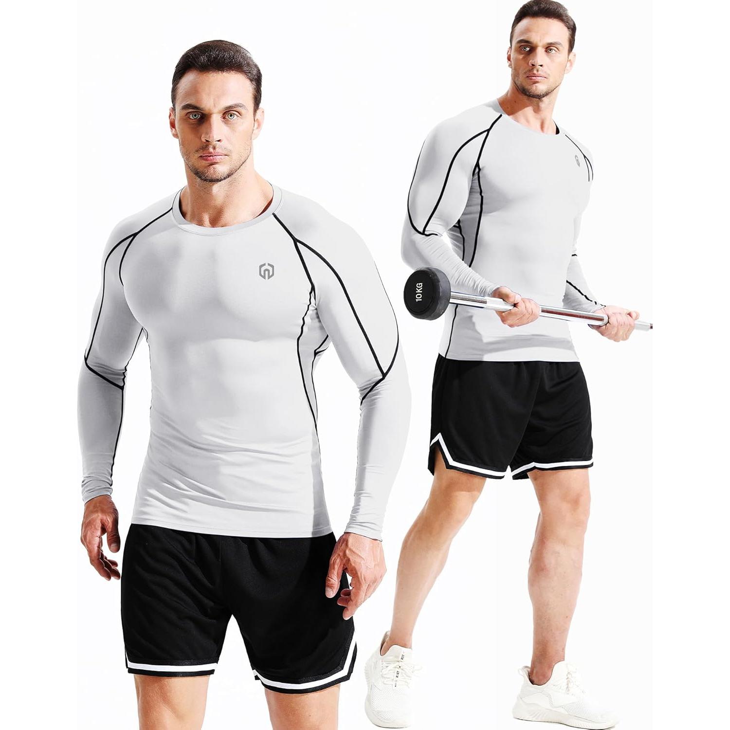 Camisetas de compresión NELEUS manga larga 3 piezas secado rápido