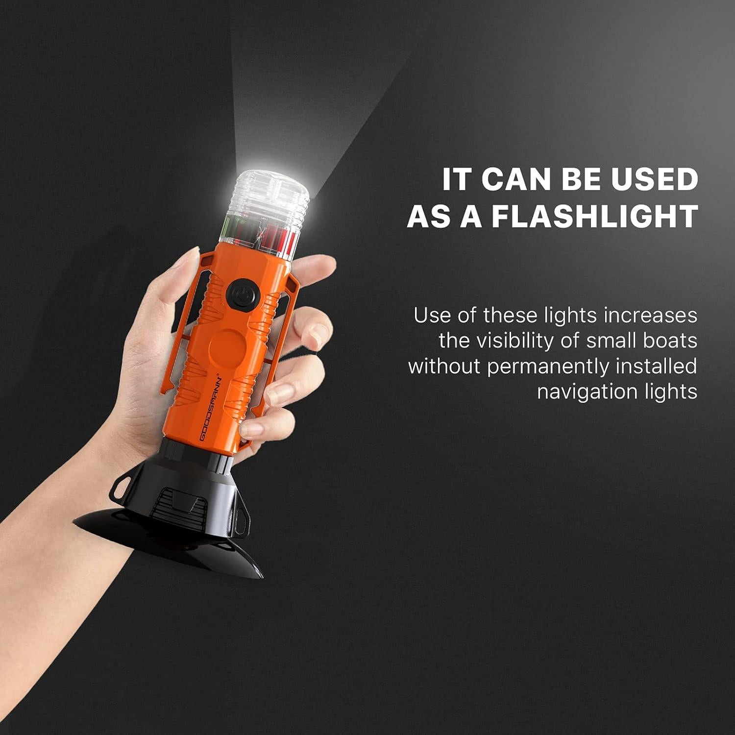Linterna Goodsmann para Kayak Nocturno con Ventosa LED