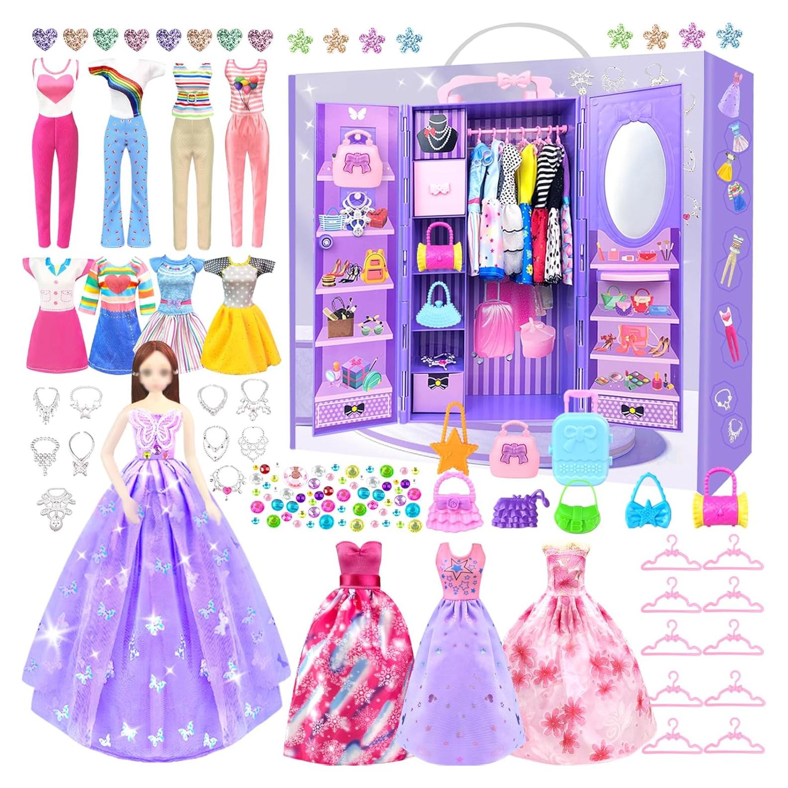 Juego de Ropa y Accesorios para Muñecas BNUZEIYI 65 Piezas