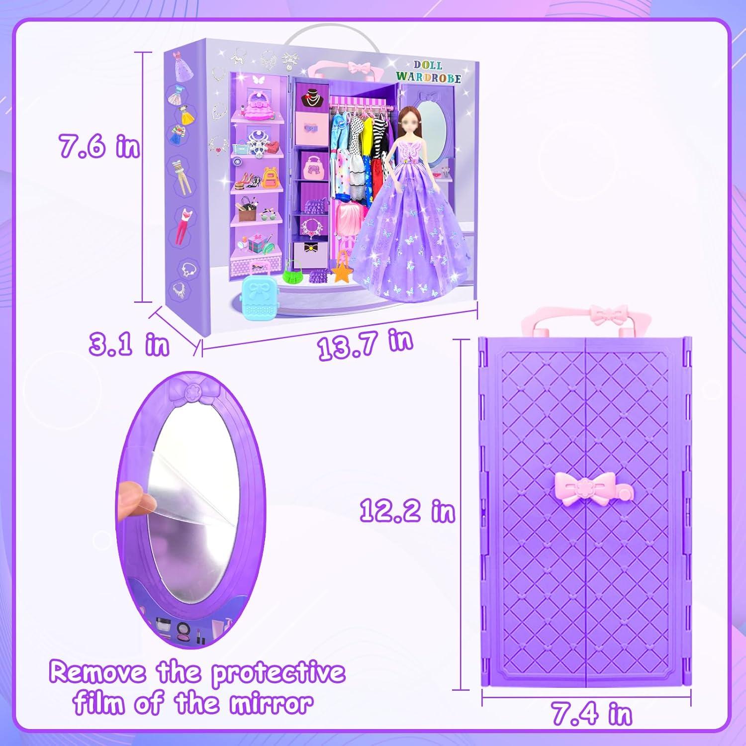 Juego de Ropa y Accesorios para Muñecas BNUZEIYI 65 Piezas